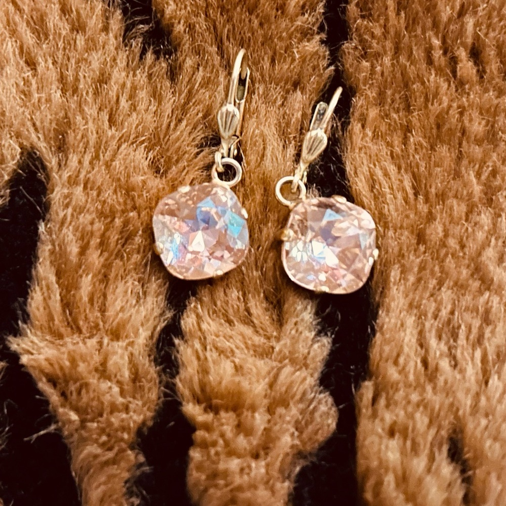 Catherine Popesco Pink Crystal Earrings